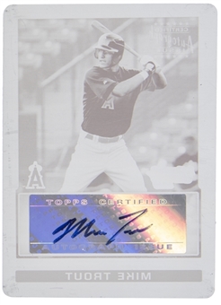 2009 Bowman Chrome #BDPP89 Mike Trout Yellow Printing Plate Rookie Card (#1/1)